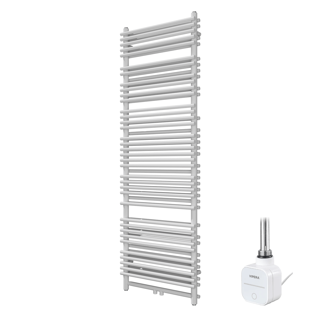 Vipera Alegria sèche-serviettes Doublé 60 x 180 cm chauffage électrique blanc mat raccordement latéral et central possible 1500W, résistance incluse