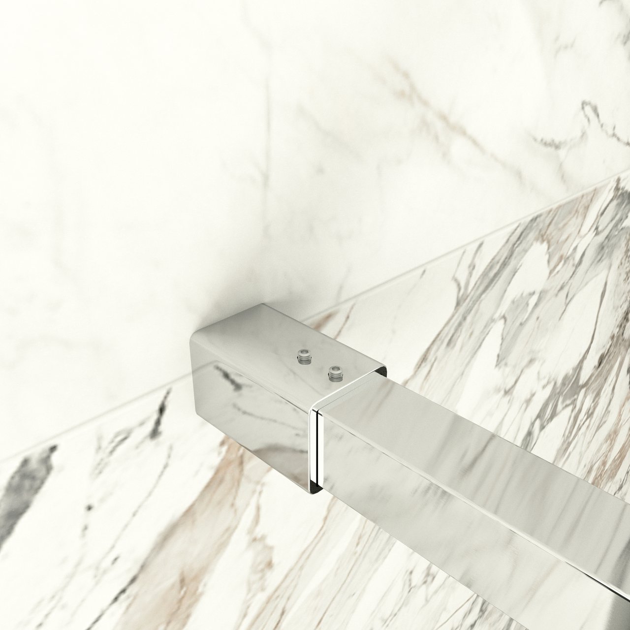 Balmani Modular inloopdouche 120 x 200 cm rookglas met matte strook glanzend chroom profiel