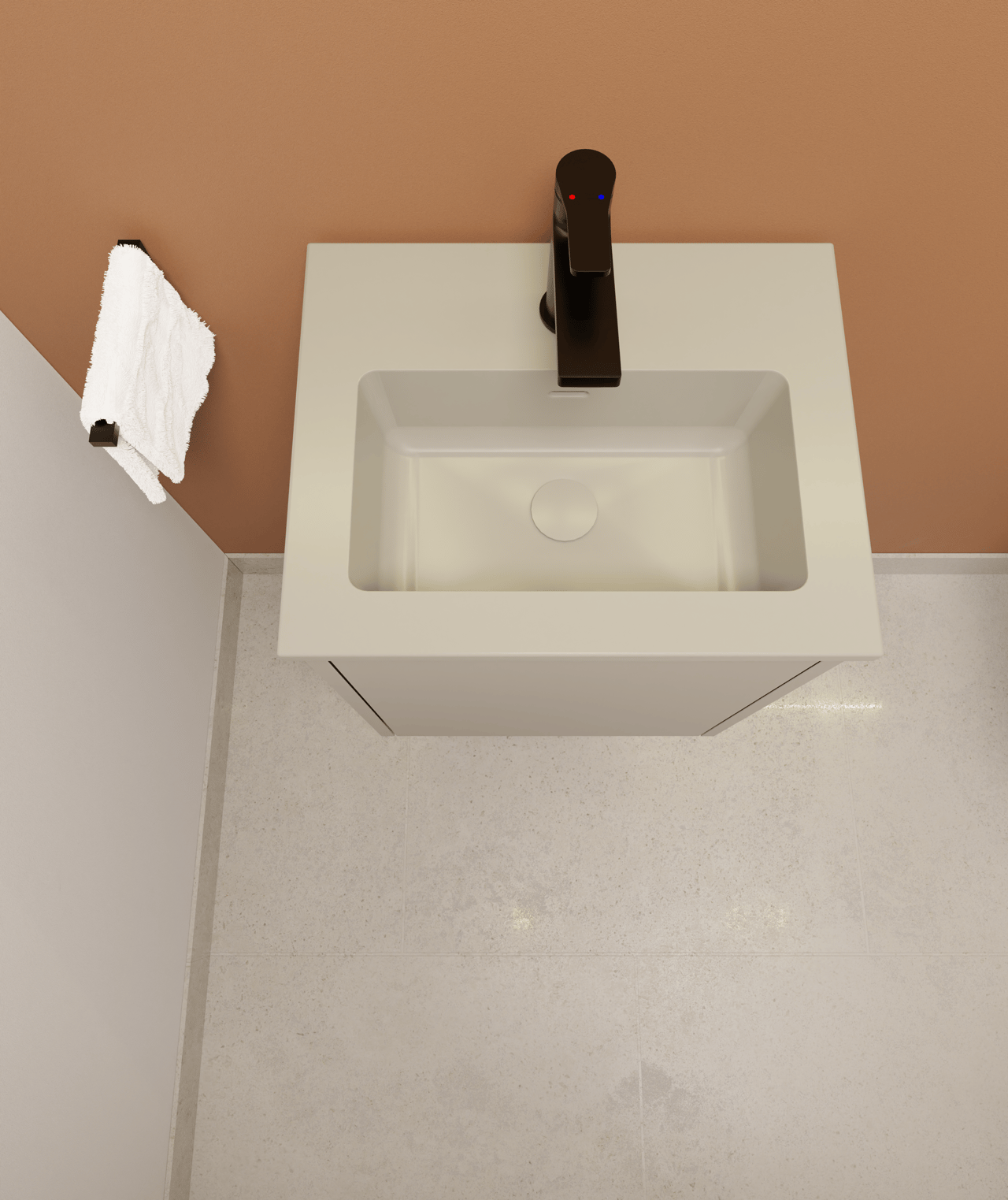 Storke Diva plan simple top solid soie grise matte 45 x 35 cm