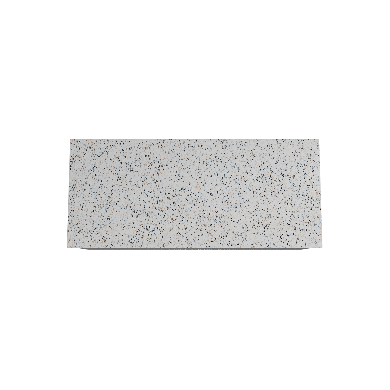 Storke Ribs hängendes Möbelstück Set: 120 x 52 cm, Schwarze Eiche, mit Tavola Einzel- oder Doppel Waschtischplatte, Terrazzo in Weiß/Schwarz matt, Vertikale asymmetrische gerade Rippe