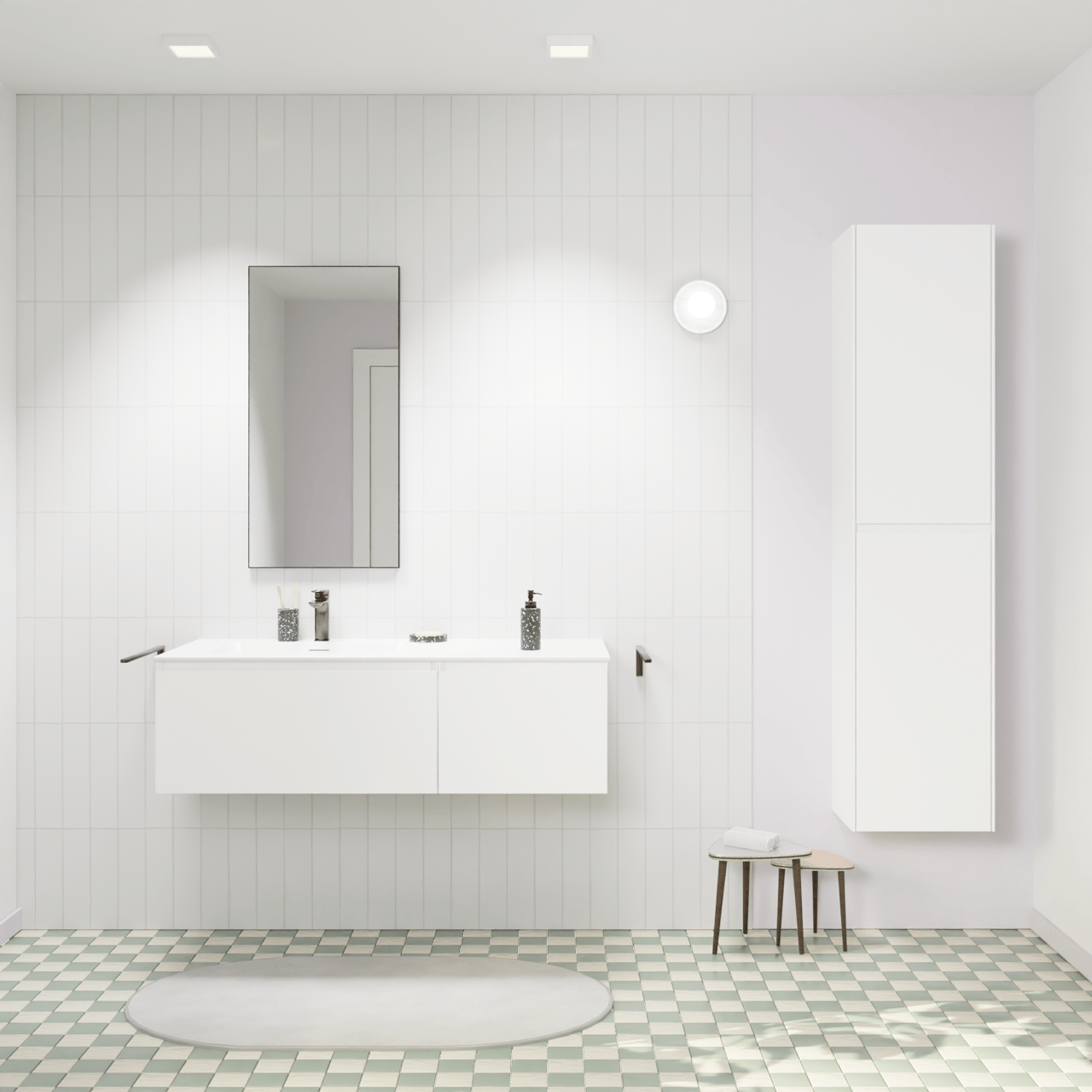 Storke Edge zwevend badmeubel 120 x 52 cm mat wit met Mata asymmetrisch linkse wastafel in solid surface mat wit