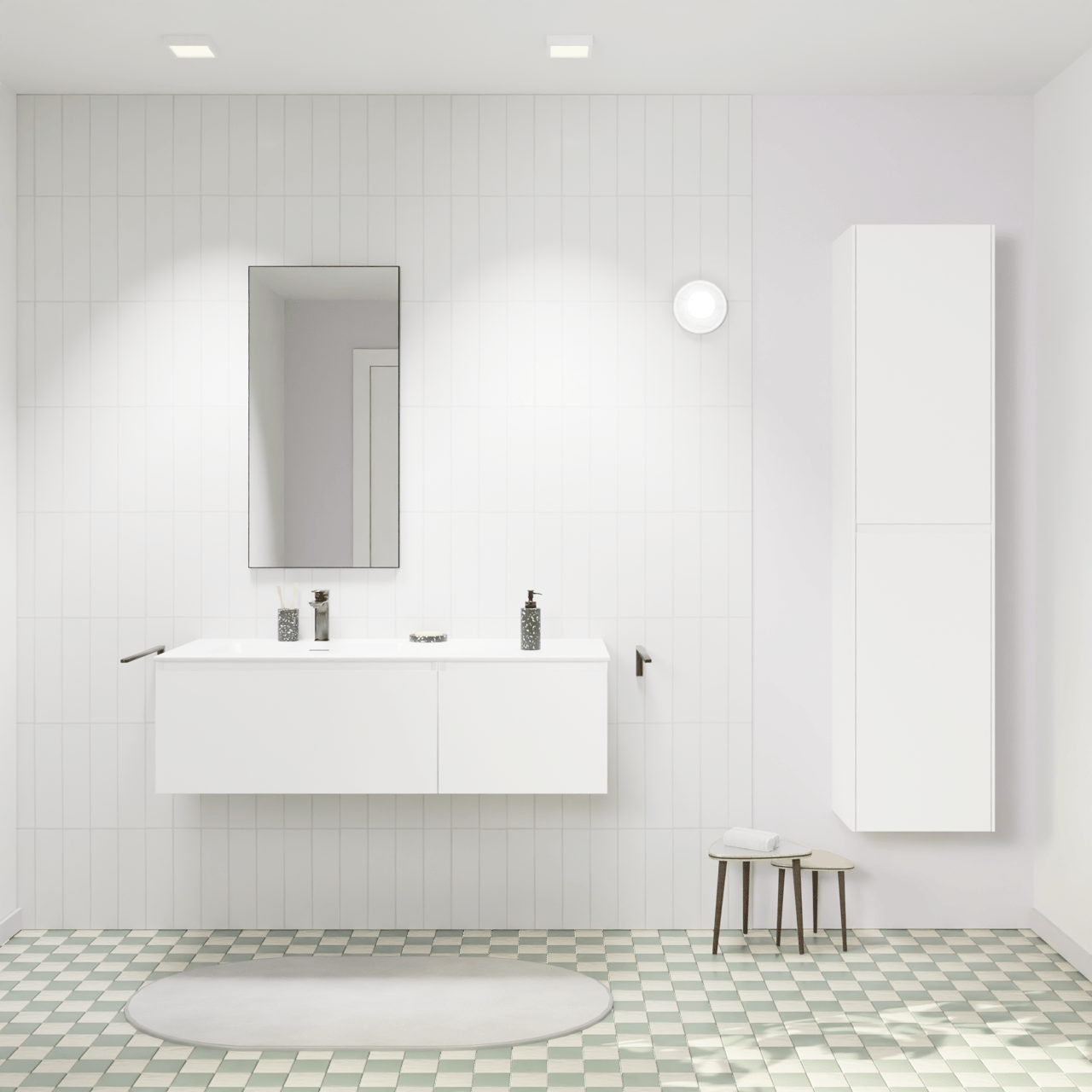 Storke Edge zwevend badmeubel 120 x 52 cm mat wit met Mata asymmetrisch linkse wastafel in solid surface mat wit