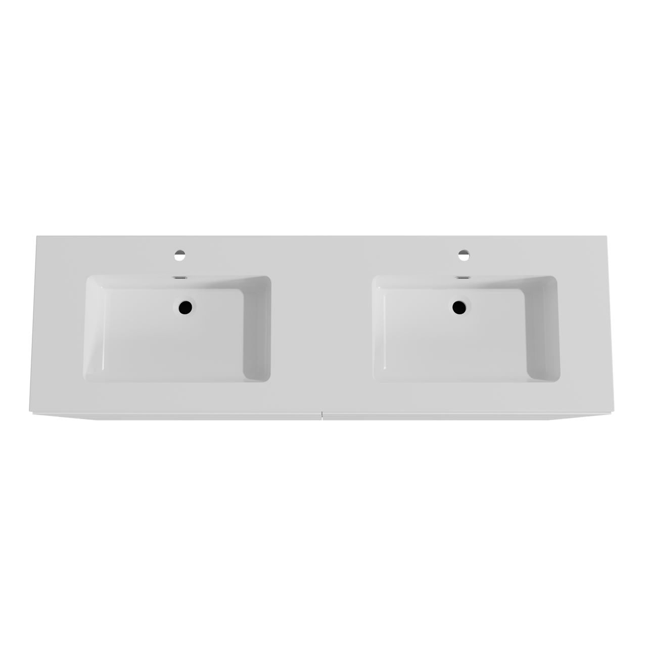 Storke Edge freistehendes Möbelstück Set: 170 x 52 cm, Weiß matt, mit Diva Doppelwaschtisch, Marmorkomposit Weiß glänzend