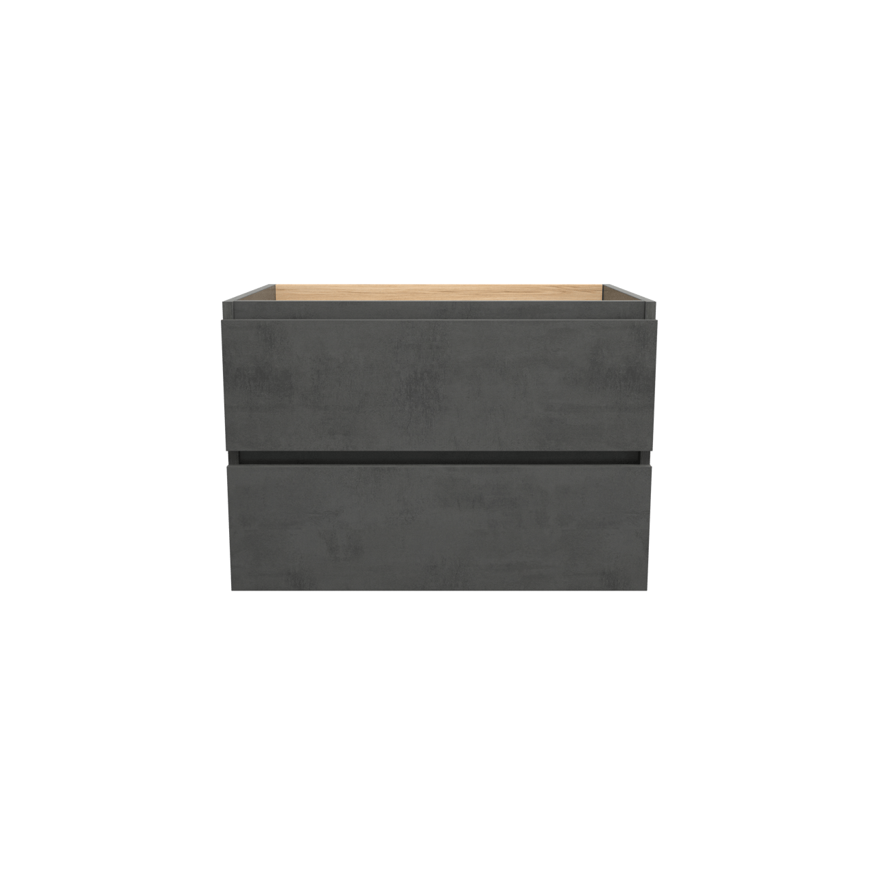 Balmani Lucida hängender Waschbeckenunterschrank: 75 x 55 cm, Beton dunkelgrau, 2 Schubladen