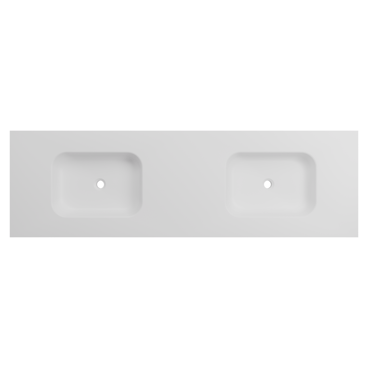 Balmani Eclips Doppelwaschtisch matt weiße Solid Surface 180 x 55 cm