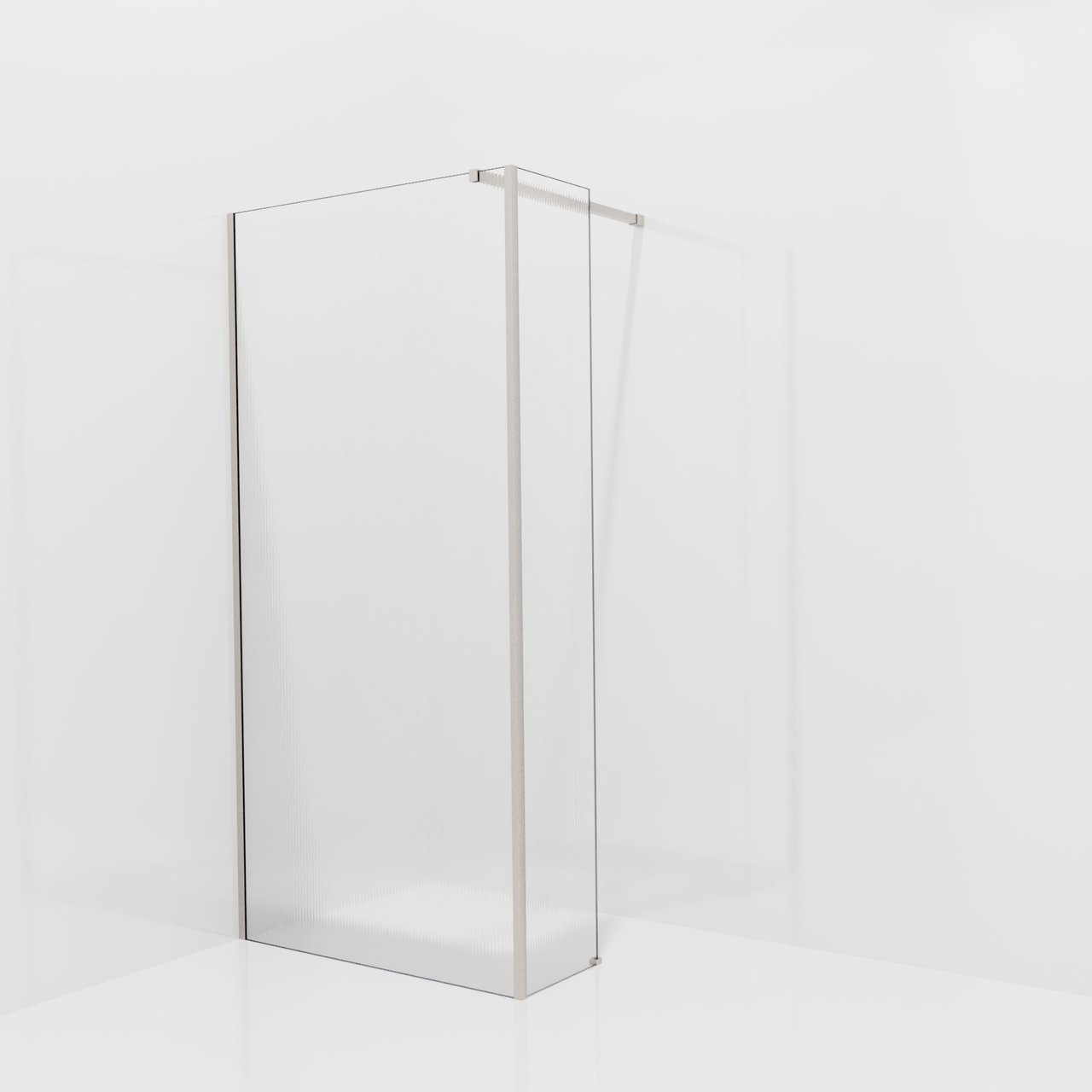 Balmani Modular inloopdouche met vaste zijwand: 100 x 200 cm, Ribs met coating, Brushed CoolMetal profielen