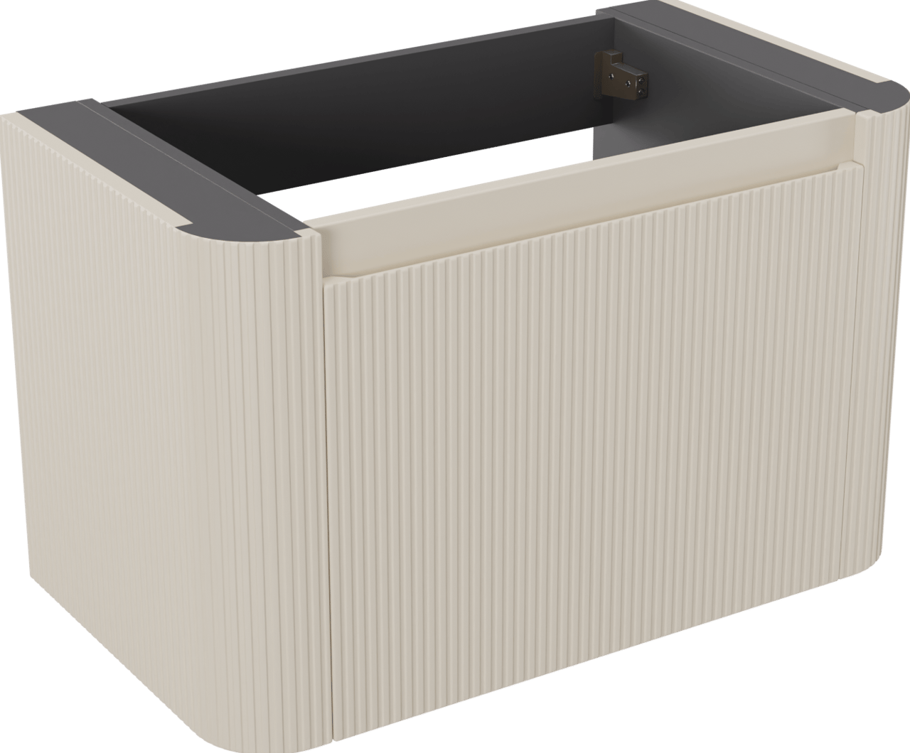 Storke Soft hängendes möbelstück Waschtischunterschränke 80 x 46 cm Sand matt 2 Schubladen Vert. Sym. Rippe