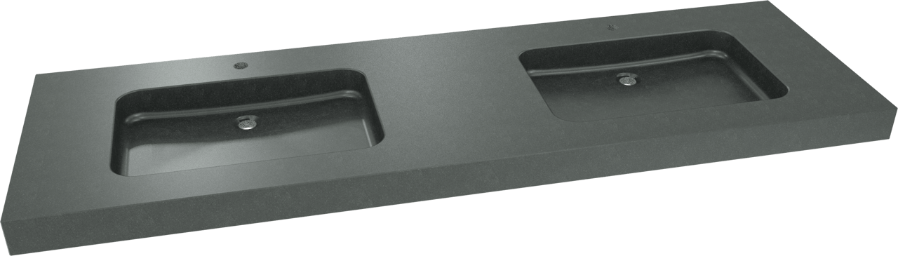 Balmani Napoli dubbele wastafel verzoete graniet 180 x 55 cm