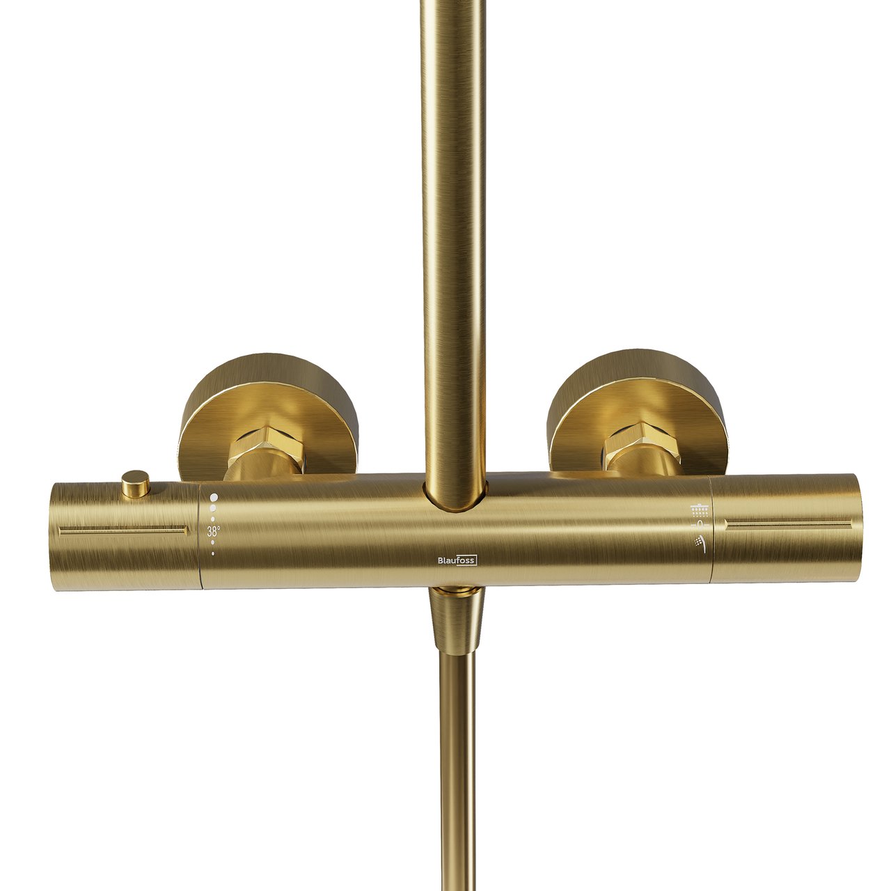 Blaufoss Round 300 colonne de douche de pluie mitigeur thermostatique Brushed Gold