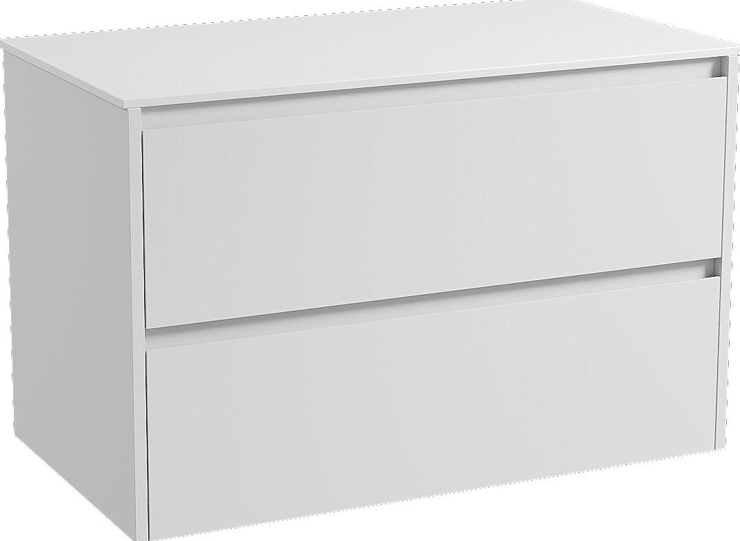 Storke Seda zwevend badmeubel 95 x 52 cm mat wit met Tavola enkel wastafelblad in solid surface mat wit