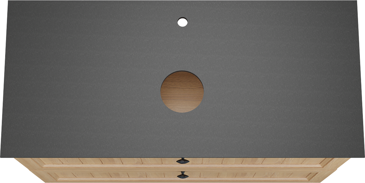 Balmani Lemon meuble salle de bains à poser 120 x 55 cm, placage chêne naturel avec Facetta tablette simple en granit noir