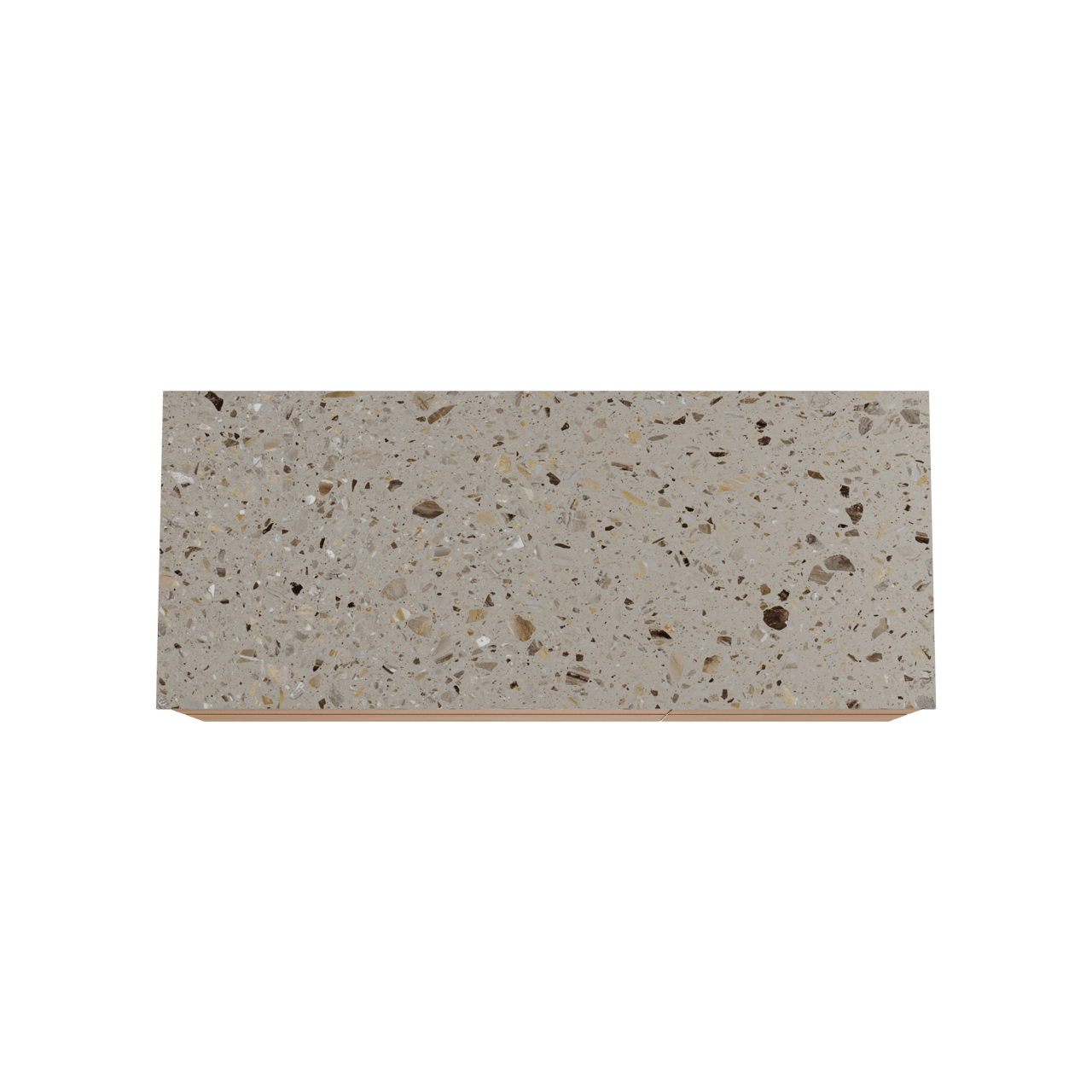 Balmani Mitra meuble salle de bains suspendu 135 x 55 cm teck avec Stretto tablette simple ou double en terrazzo greige terrazzo