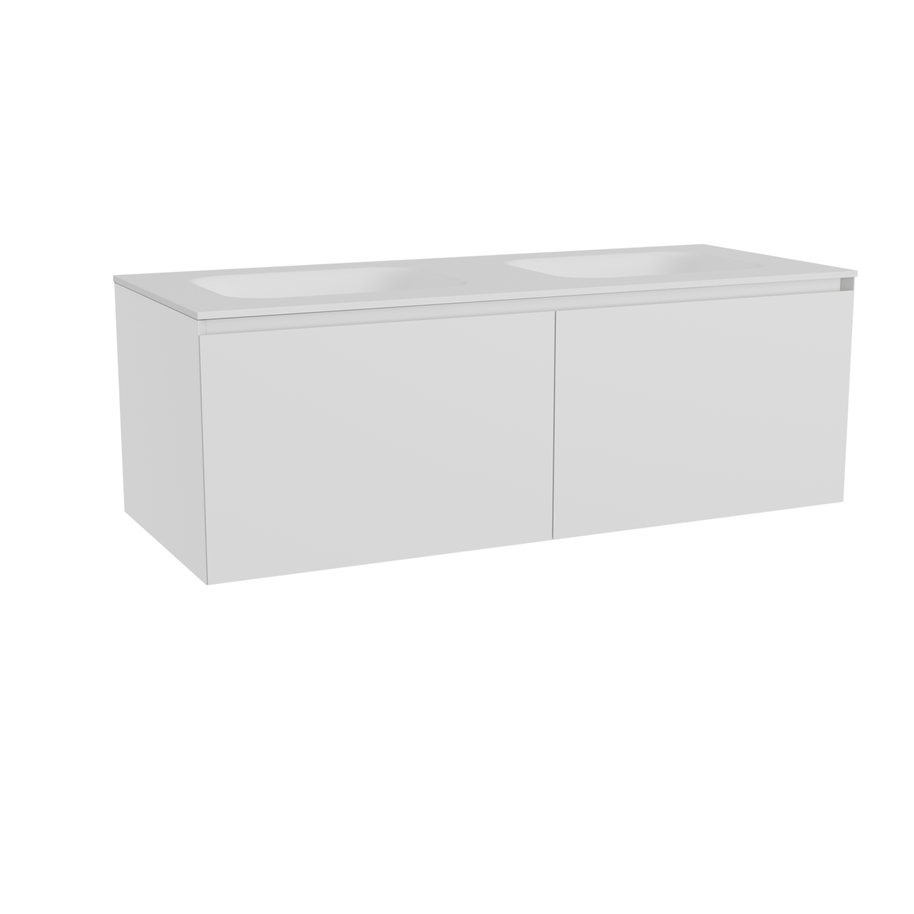 Balmani Idra meuble salle de bains suspendu 135 x 55 cm blanc mat avec Tablo Arcato double vasque en solid surface blanc mat