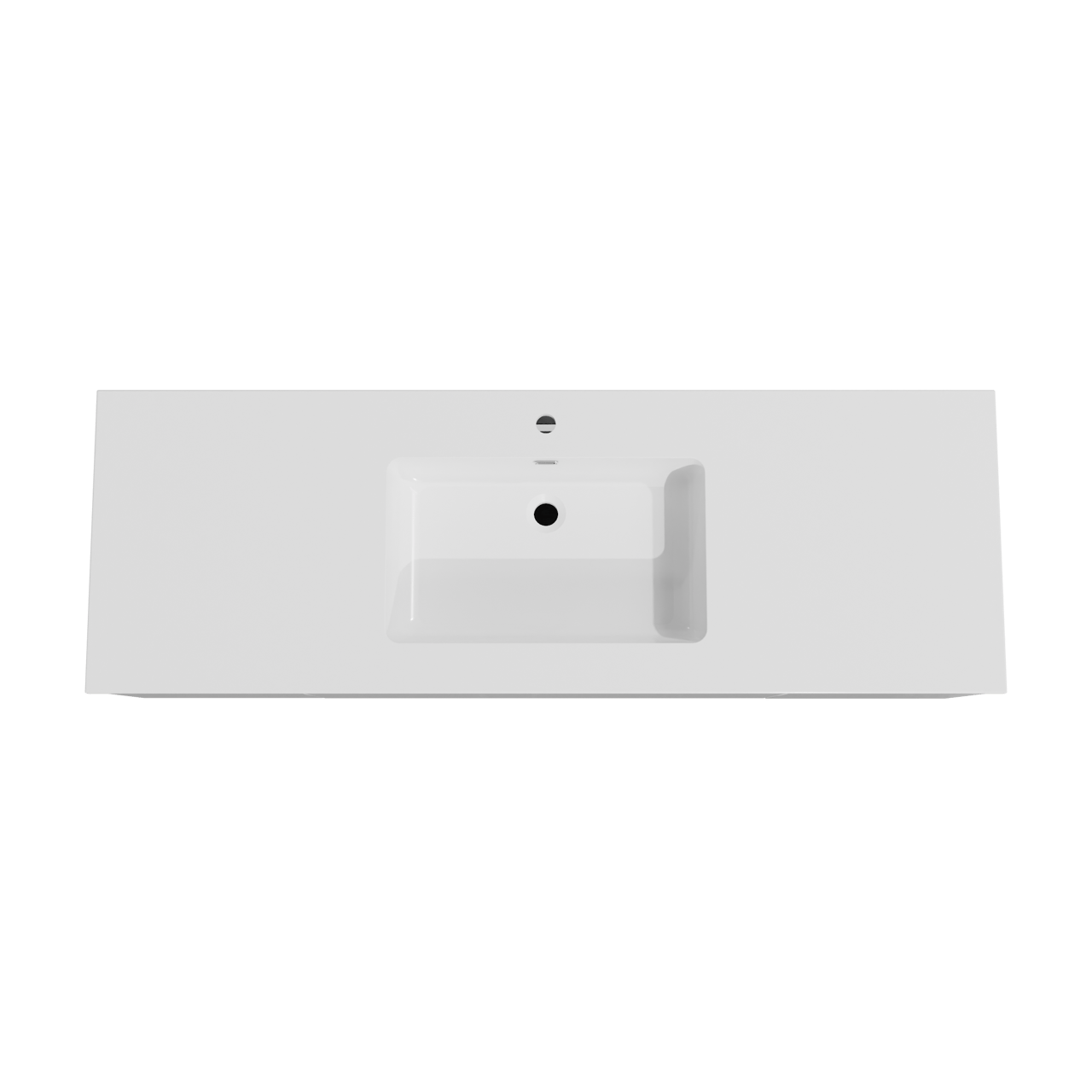 Storke Edge zwevend badmeubel 155 x 52 cm hoogglans wit met Diva enkele wastafel in composietmarmer hoogglans wit