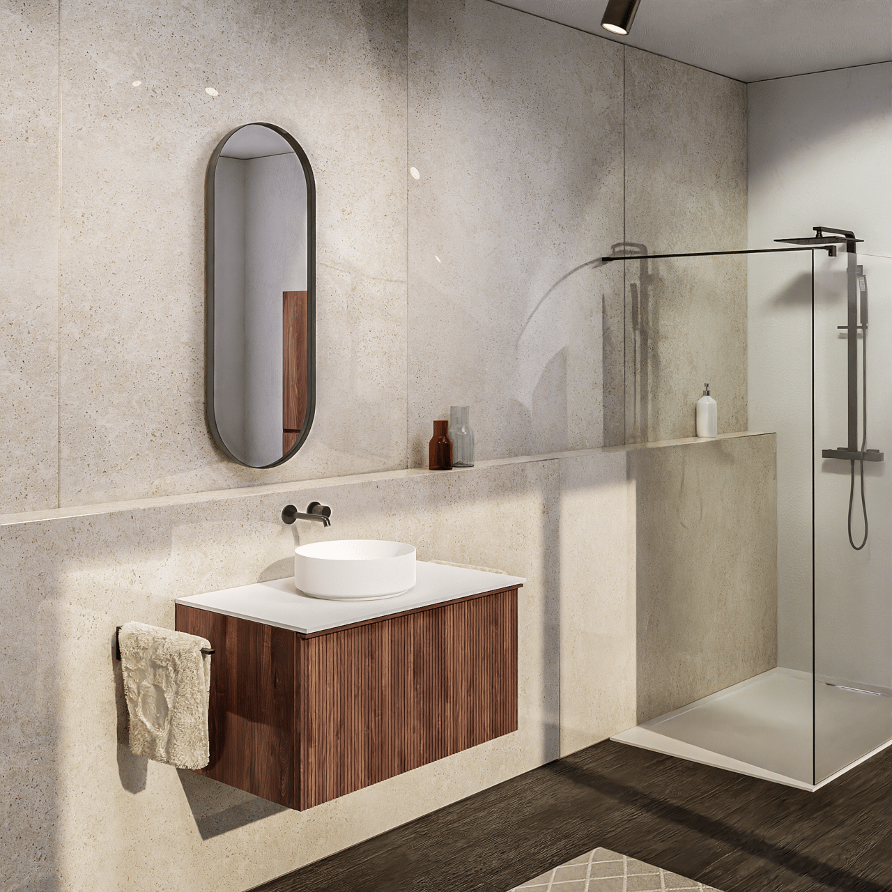 Balmani Giro Oval miroir ovale Brushed Gunmetal Brushed GunMetal 42 x 110 cm