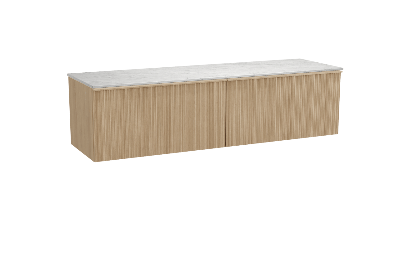 Balmani Forma Badmöbel Set mit Stretto Waschtischplatte für Aufsatzwaschbecken