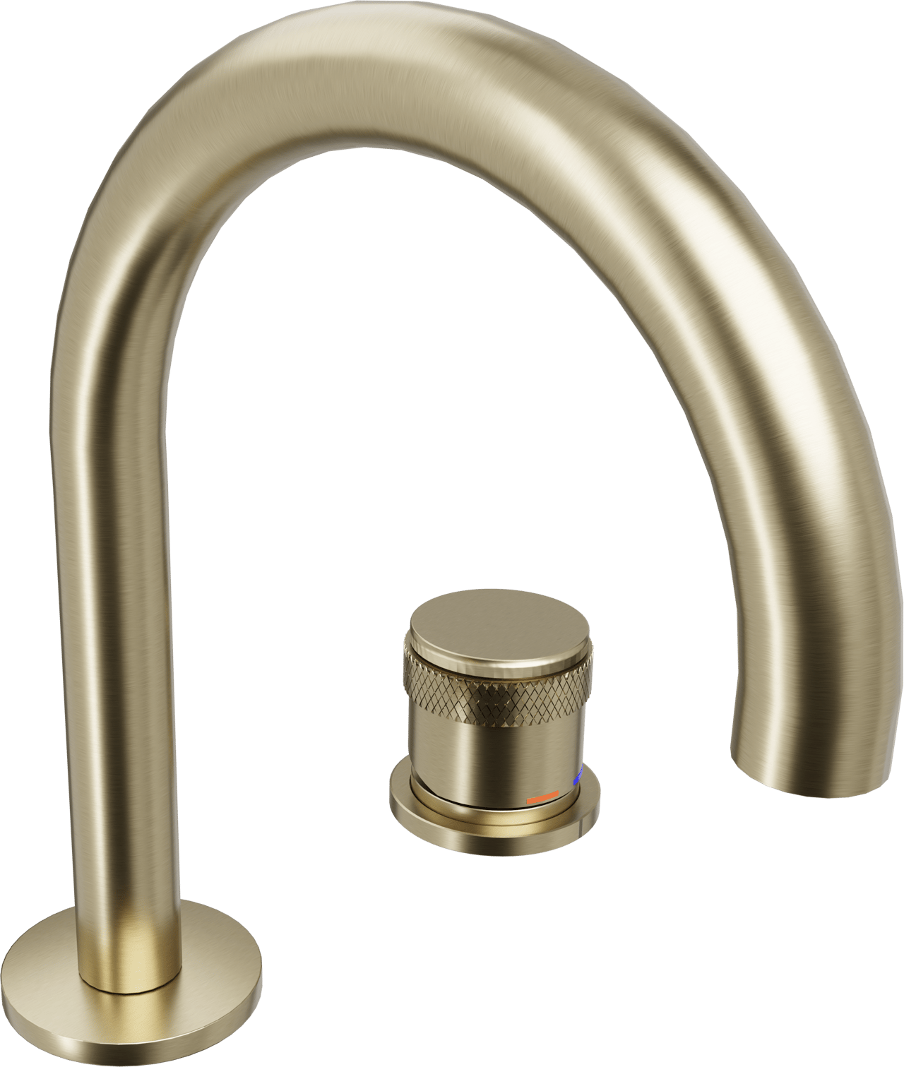 Blaufoss Pavilion Curve standaard wastafelkraan Brushed Champagne Gold