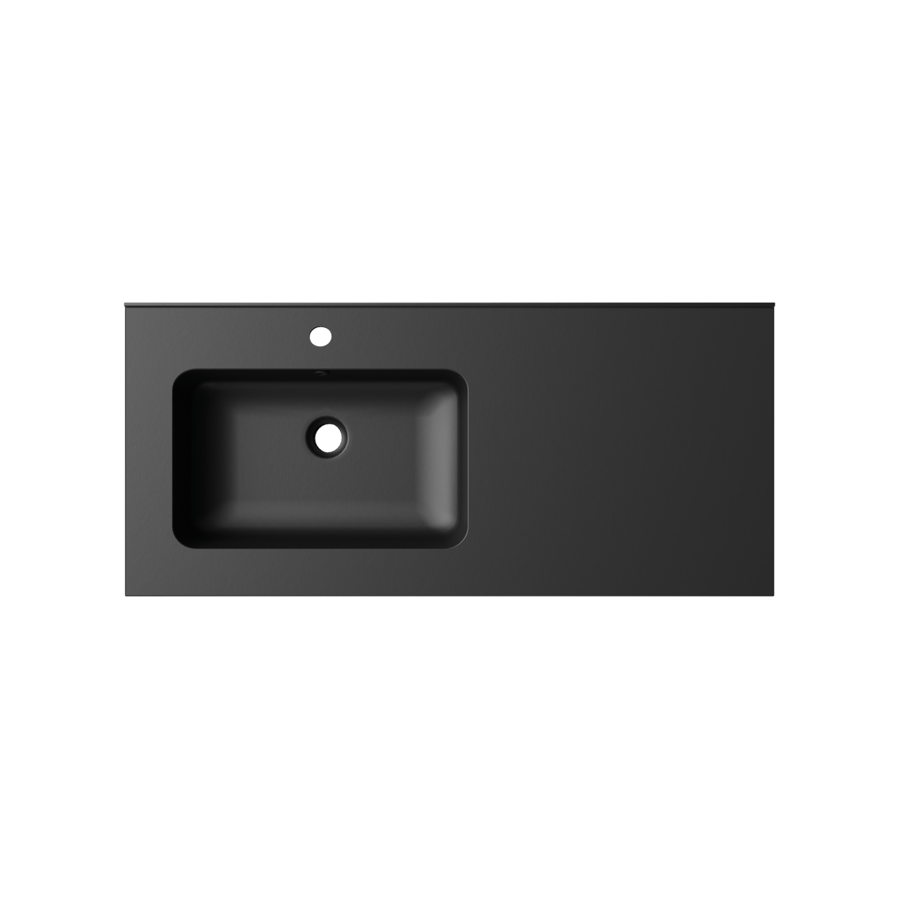 Linie Vano Waschtisch links Matt Schwarzer Verbundmarmor 100 x 46 cm