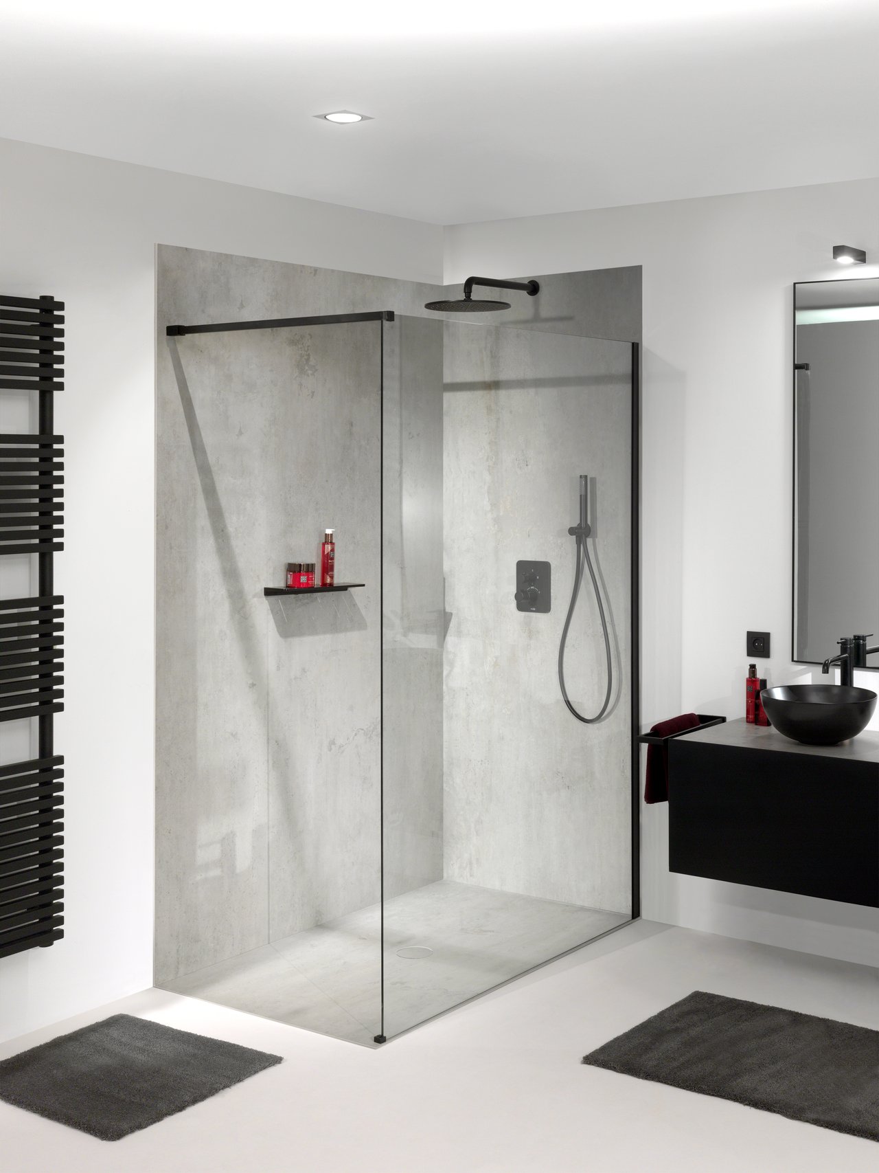 Balmani Studio panneau mural de douche 140 x 220 cm céramique Fusion Beton 