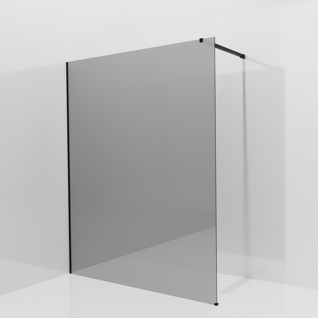 Balmani Modular Walk-In Dusche: 160 x 200 cm, Reflex-Spiegelglas, Profil Schwarz matt