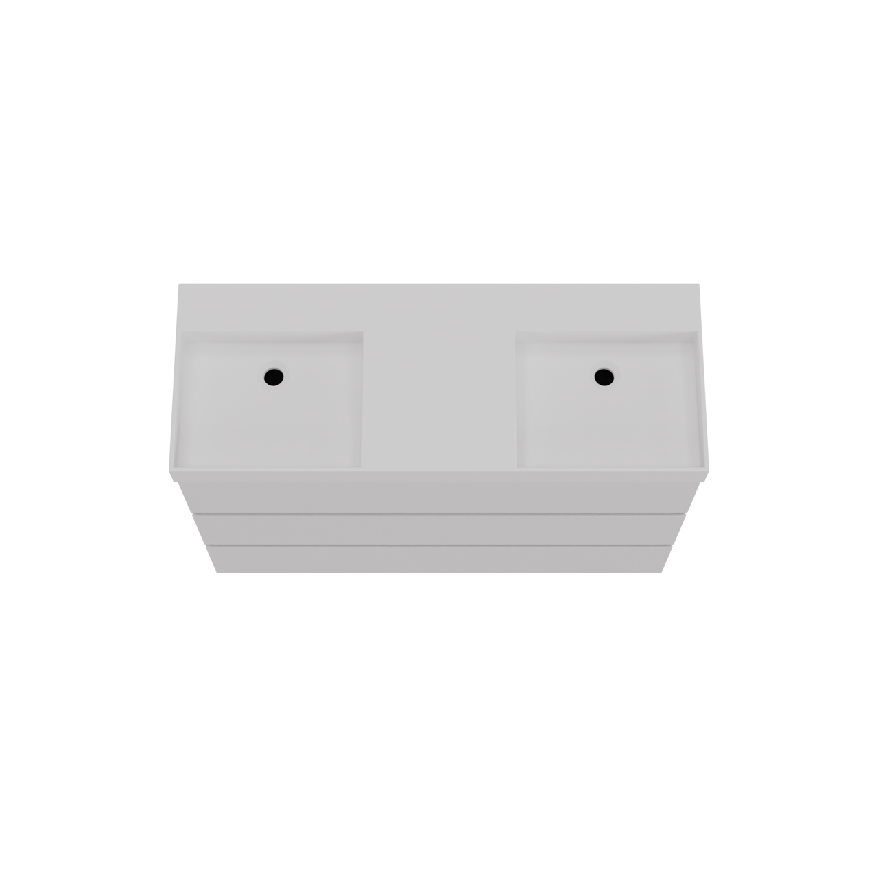 Storke Edge meuble salle de bains à poser 120 x 46 cm blanc mat avec Jura double vasque en solid surface blanc mat