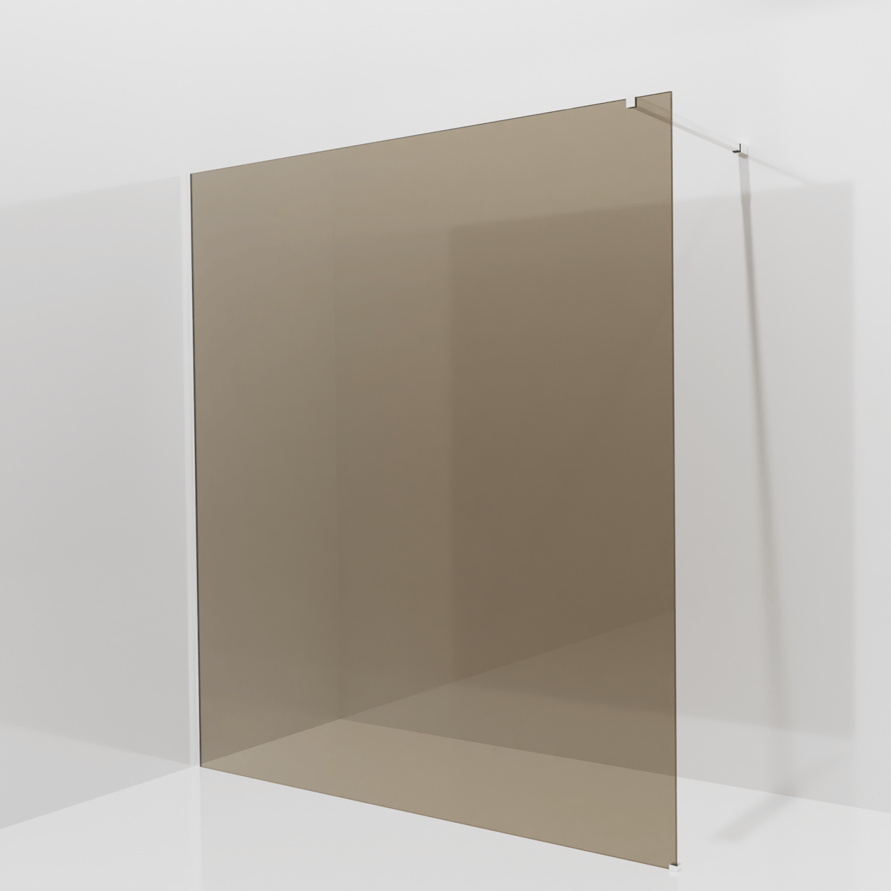 Balmani Modular Walk-In Dusche: 180 x 200 cm, Bronze Glas, inklusive Coating, Profil Chrom glänzend