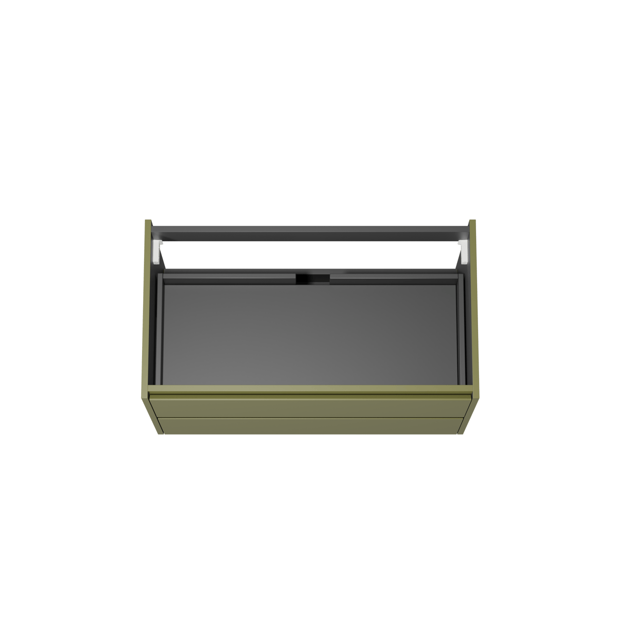 Storke Seda hängender Waschbeckenunterschrank: 95 x 52 cm, Olivgrün, 2 Schubladen