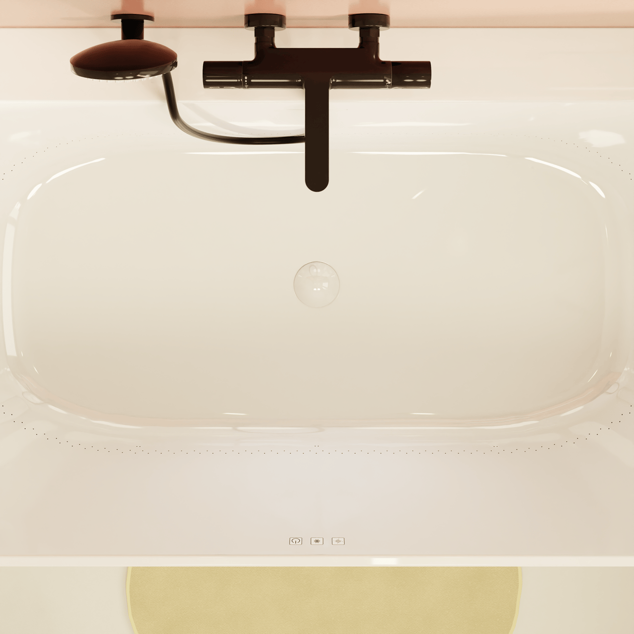 Luca Varess Laguna halfvrijstaand bad airmassage met LED 170 x 85 cm acryl Glanzend Wit