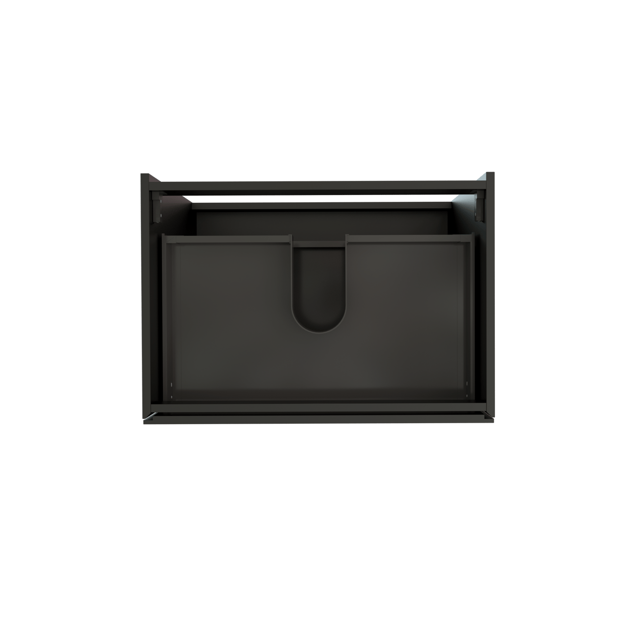 Storke Edge meuble sous-vasque a poser 75 x 52 cm Noir Mat 3 tiroirs