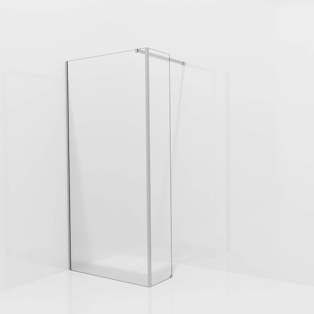 Balmani Modular inloopdouche met vaste zijwand: 100 x 200 cm, Ribs met coating, Brushed Inox profielen