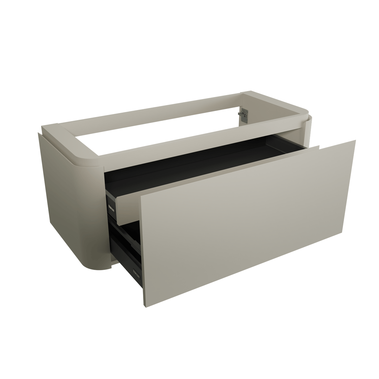 Balmani Moon meuble sous-lavabo suspendu 130 x 55 cm soie grise 2 tiroirs