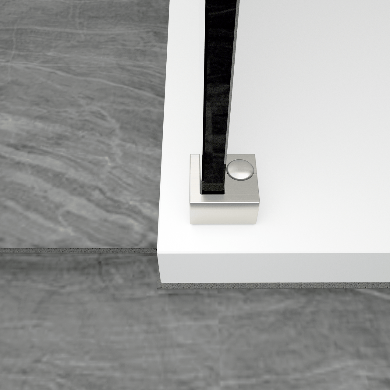 Balmani Modular bevestigingsblok glas geborsteld inox