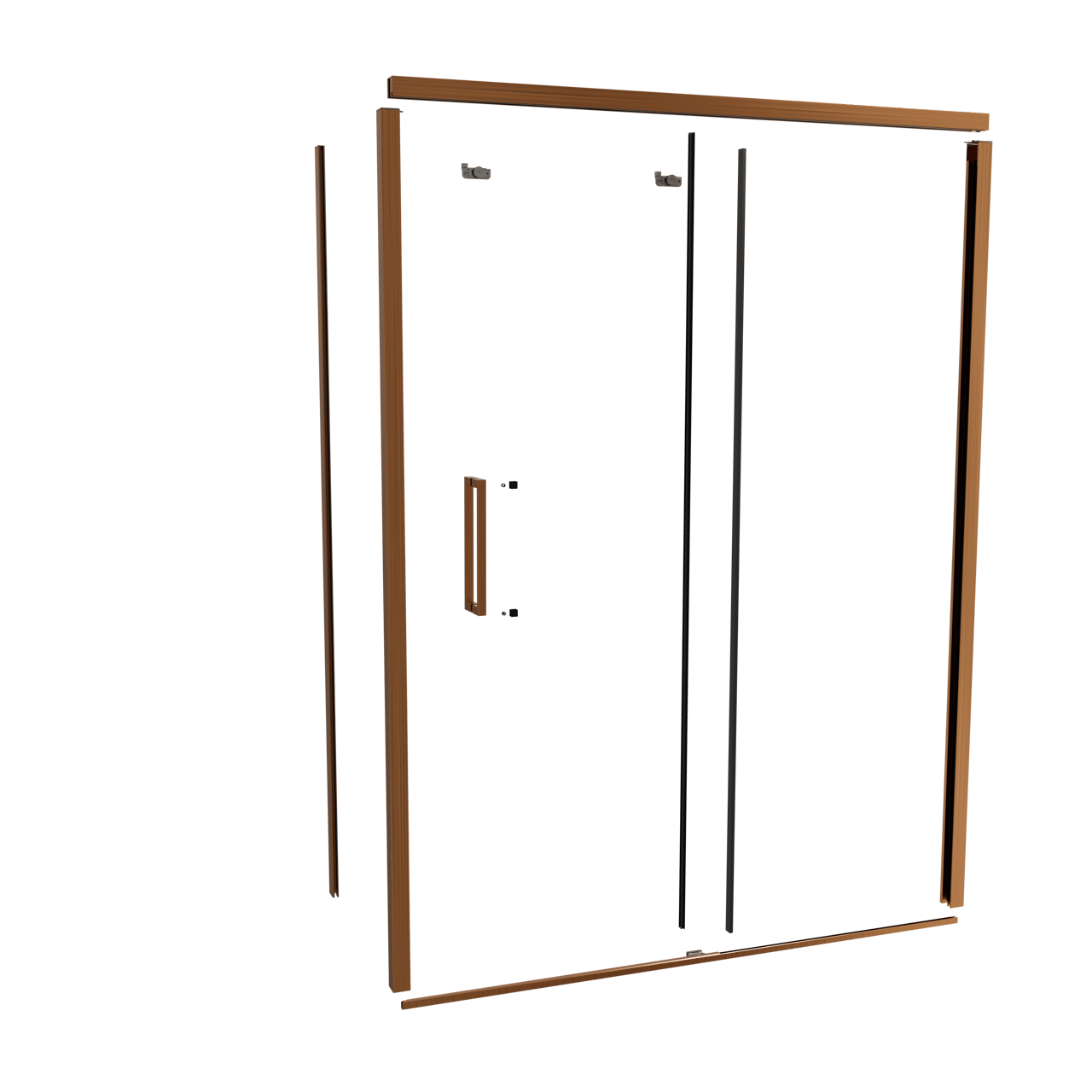 Balmani Senses Design 160 cm droite ensemble de profils pour coin-douche avec porte coulissante brushed rosegold