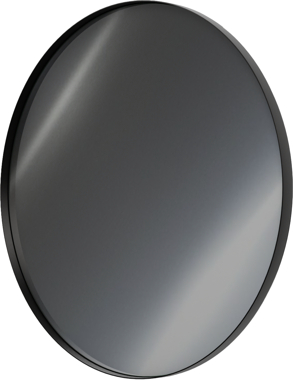 Balmani Giro Round Badspiegel: Rund, Schwarz matt, Ø 90 cm