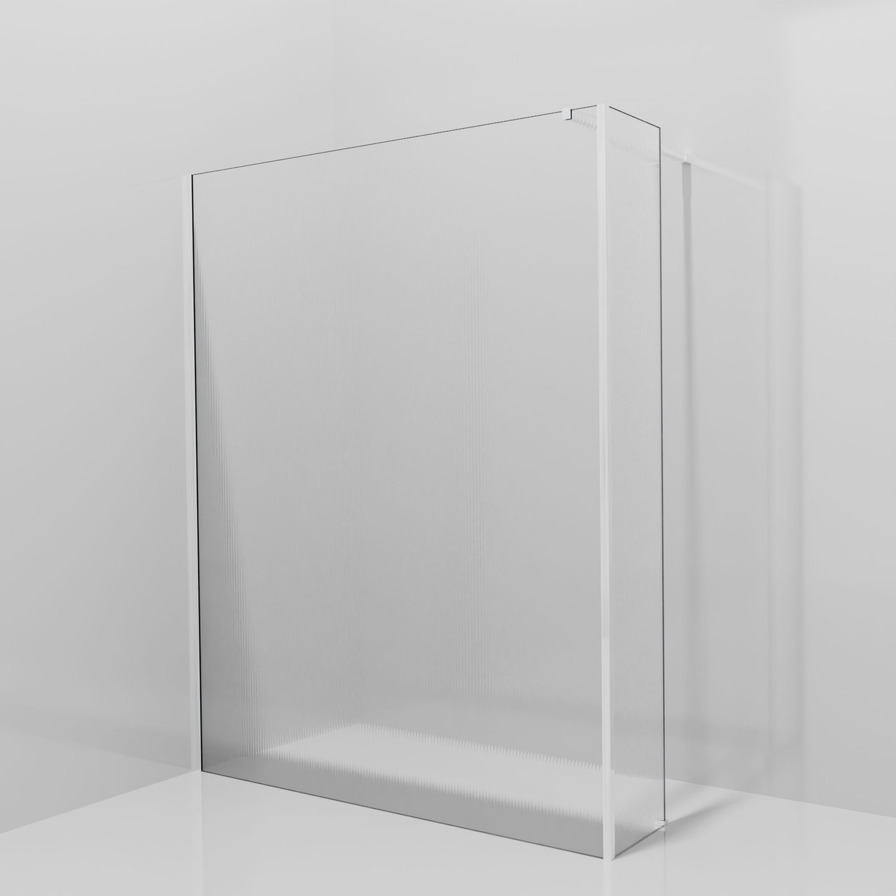 Balmani Modular inloopdouche met vaste zijwand: 160 x 200 cm, Ribs met coating, Hoogglans chroom profielen