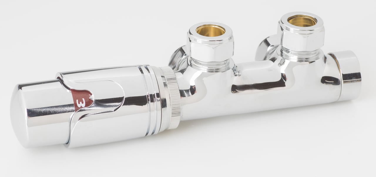 Vipera Lungo thermostatisches Heizkörperventil, 90° rechtswinkel, chrom