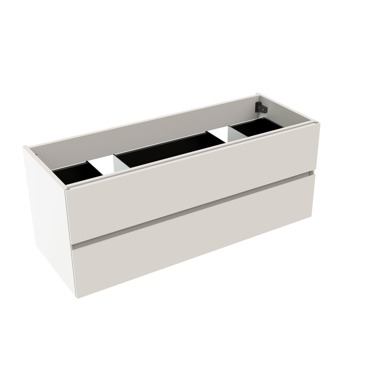 Storke Edge zwevende wastafelonderkast 120 x 46 cm glanzend wit 2 lades 2 sifonuitsparingen