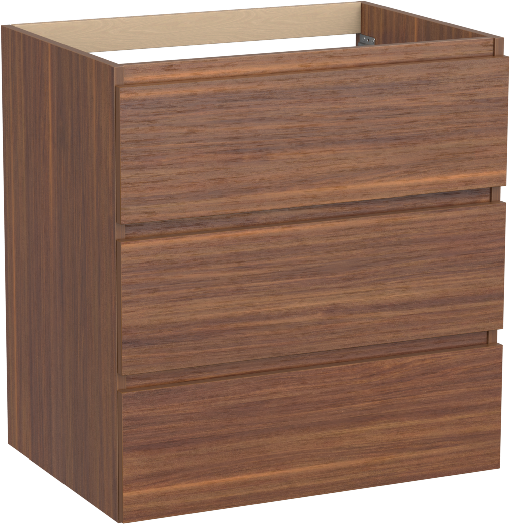 Balmani Lucida staand wastafelonderkast 75 x 55 cm Amerikaanse notelaar 3 lades