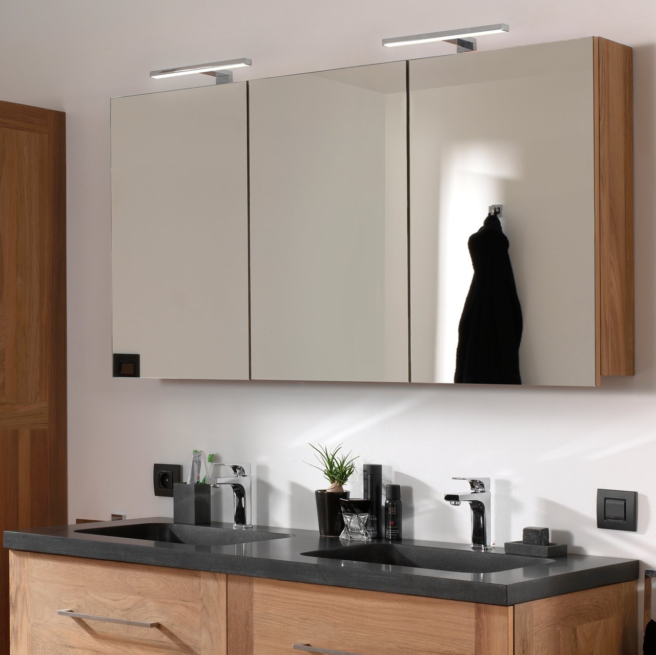 Balmani Napoli double vasque granite aiguisé 135 x 55 cm