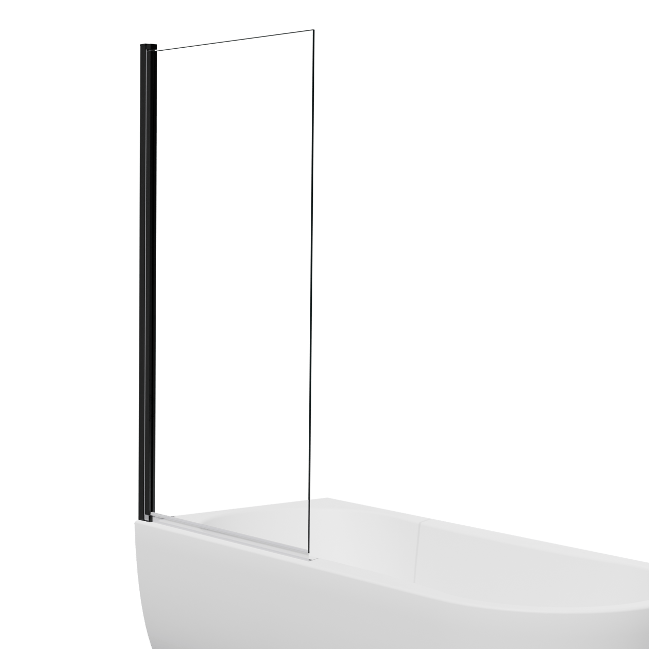 Luca Varess Kuresa Badewannenaufsatz: 85cm, Klarglas ,Schwarzes Profil