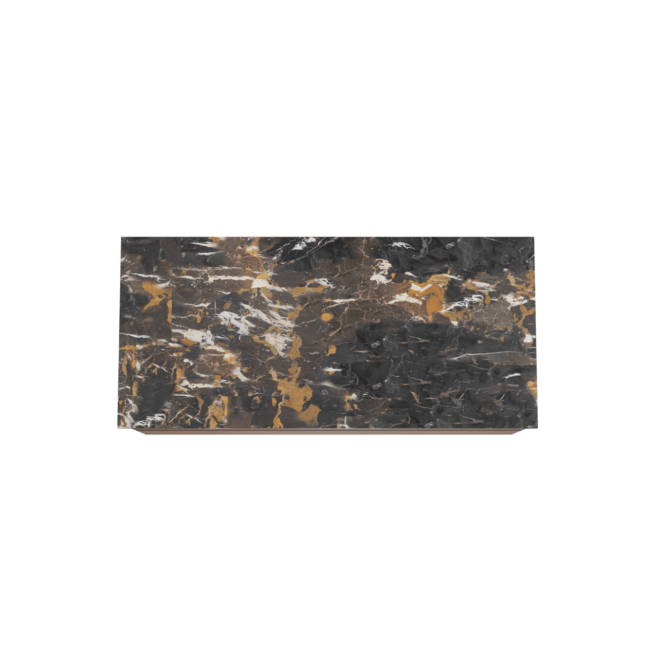 Balmani Mitra hängendes Möbelstück Set: 120 x 55 cm, Nussbaum, mit Stretto Einzel Waschtischplatte, Marmor Portoro Gold