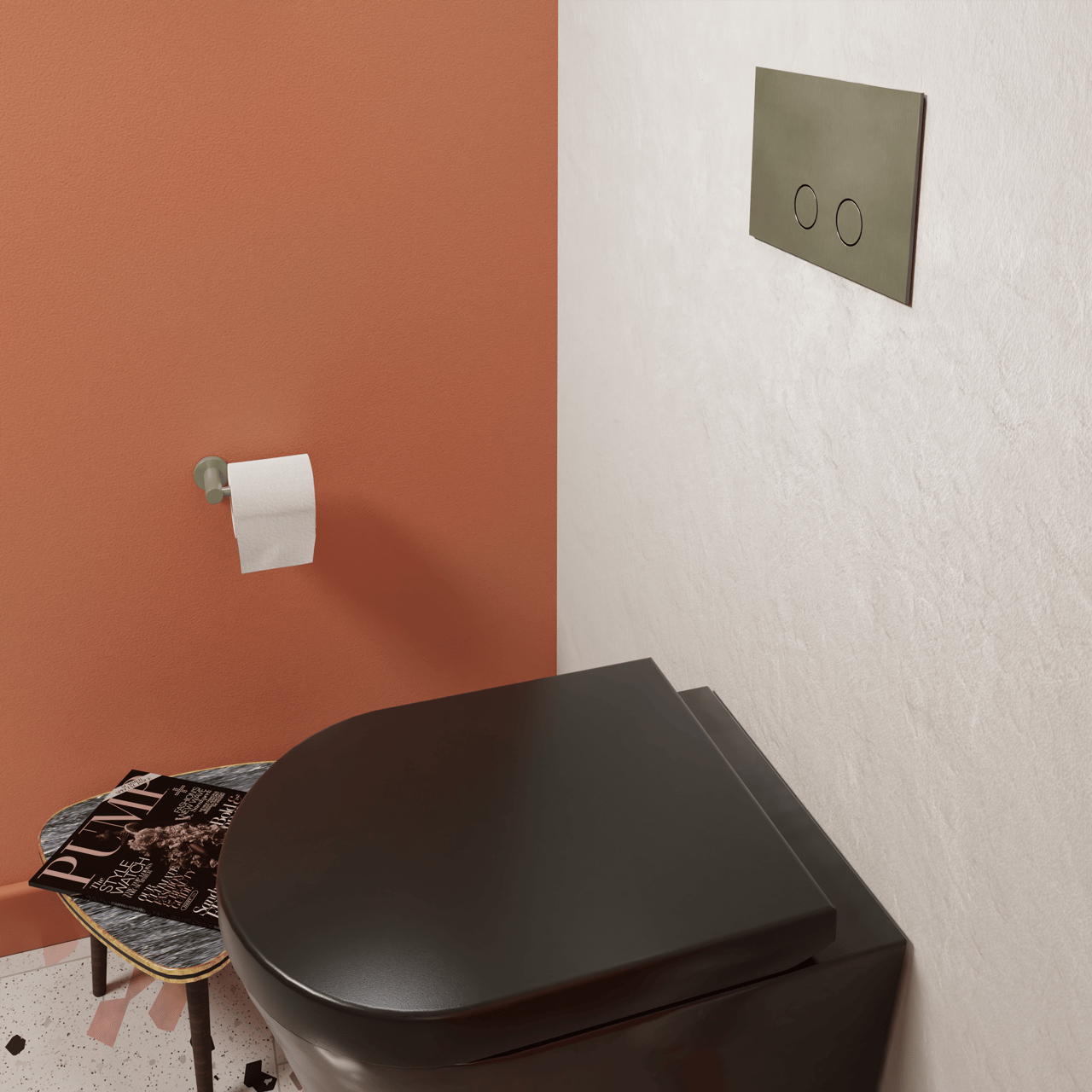 Perola bedieningspaneel Brushed Champagne Gold voor UP320 of UP720 inbouwreservoir