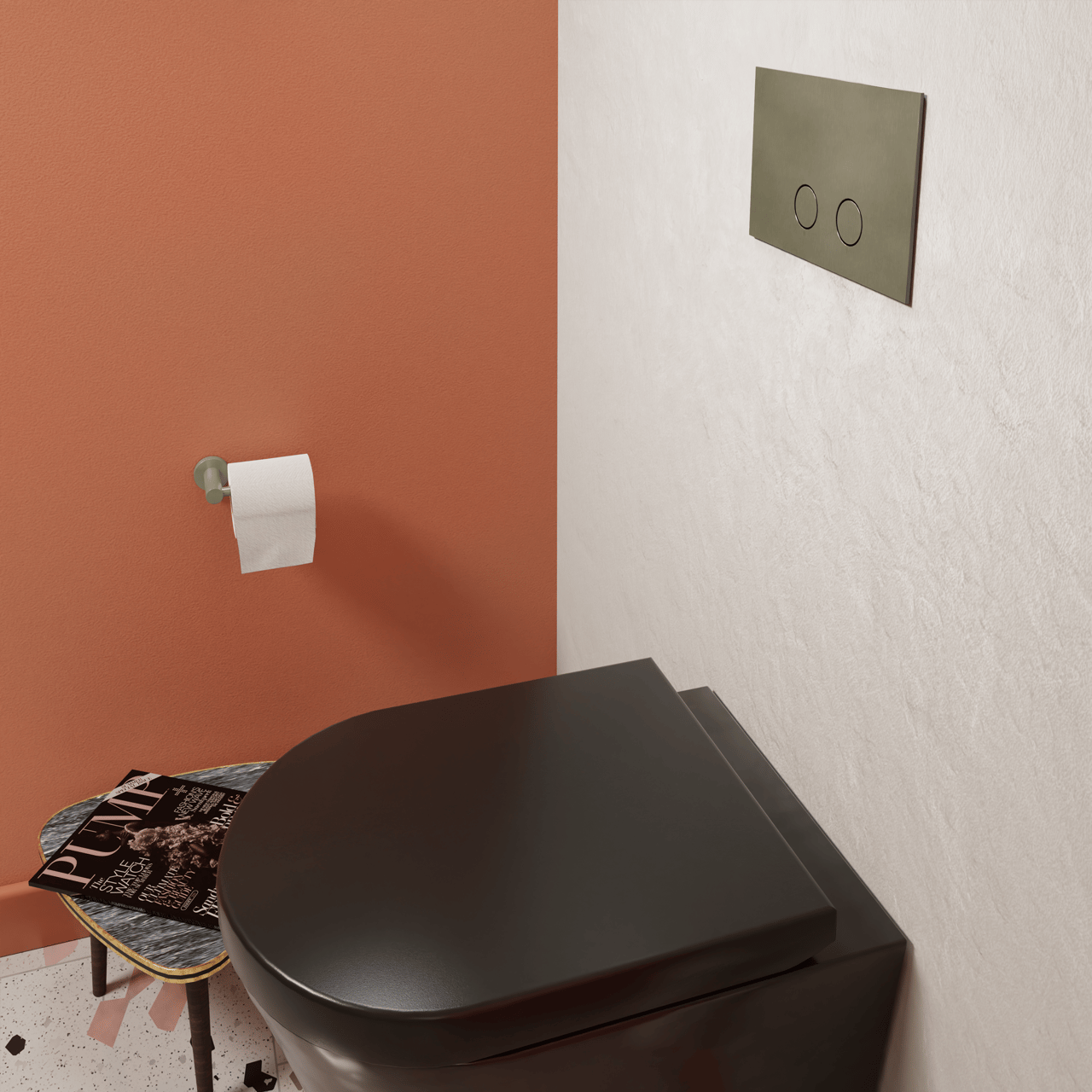 Perola Betätigungsplatte: Brushed Champagne Gold, für UP320 oder UP720 Spülkasten