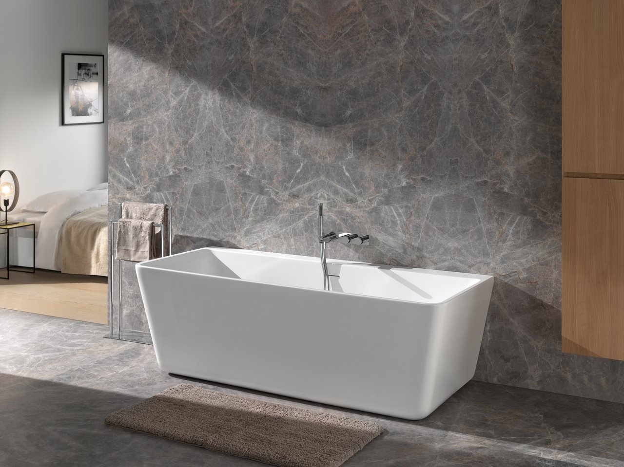 Luca Varess Coda halfvrijstaand bad 180 x 80 cm acryl hoogglans wit