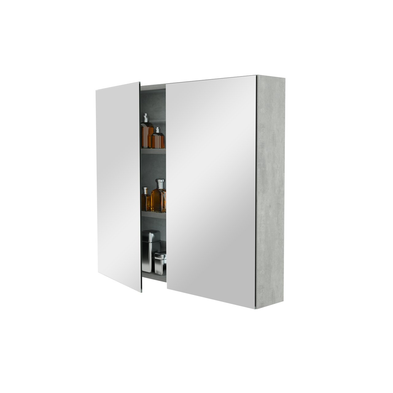 Storke Reflecta Spiegelschrank Bad: 85 x 75 cm, Beton dunkelgrau
