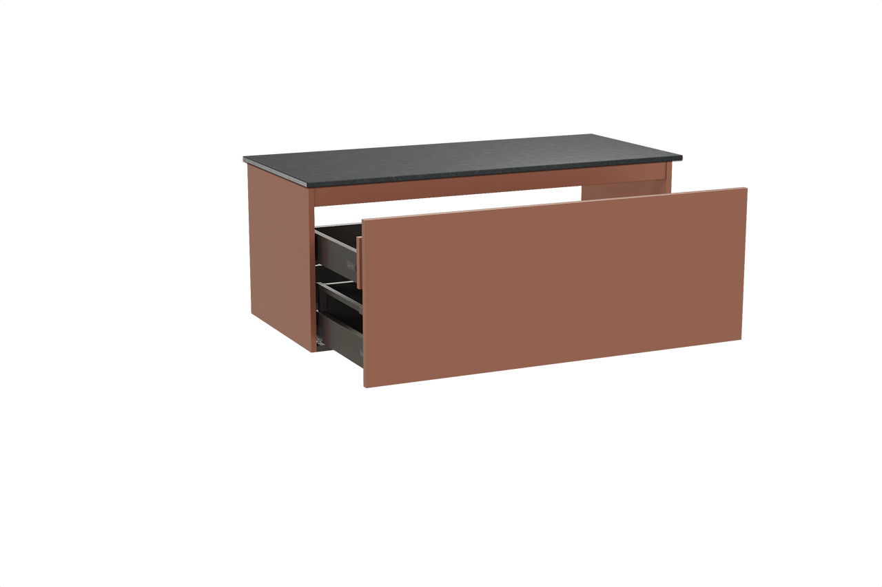 Balmani Sfera meuble salle de bains suspendu 120 x 55 cm cotto avec Stretto tablette simple en granit noir