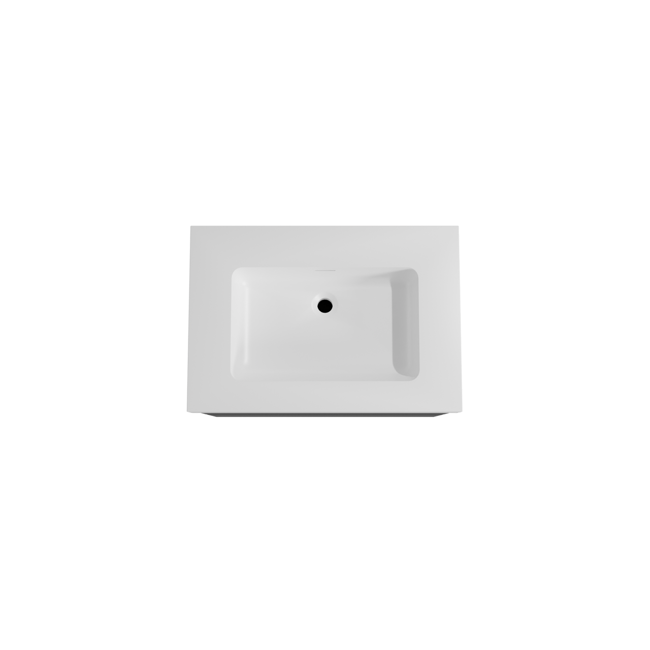 Storke Edge zwevend badmeubel 75 x 52 cm mat zwart met Mata High enkele wastafel in solid surface mat wit