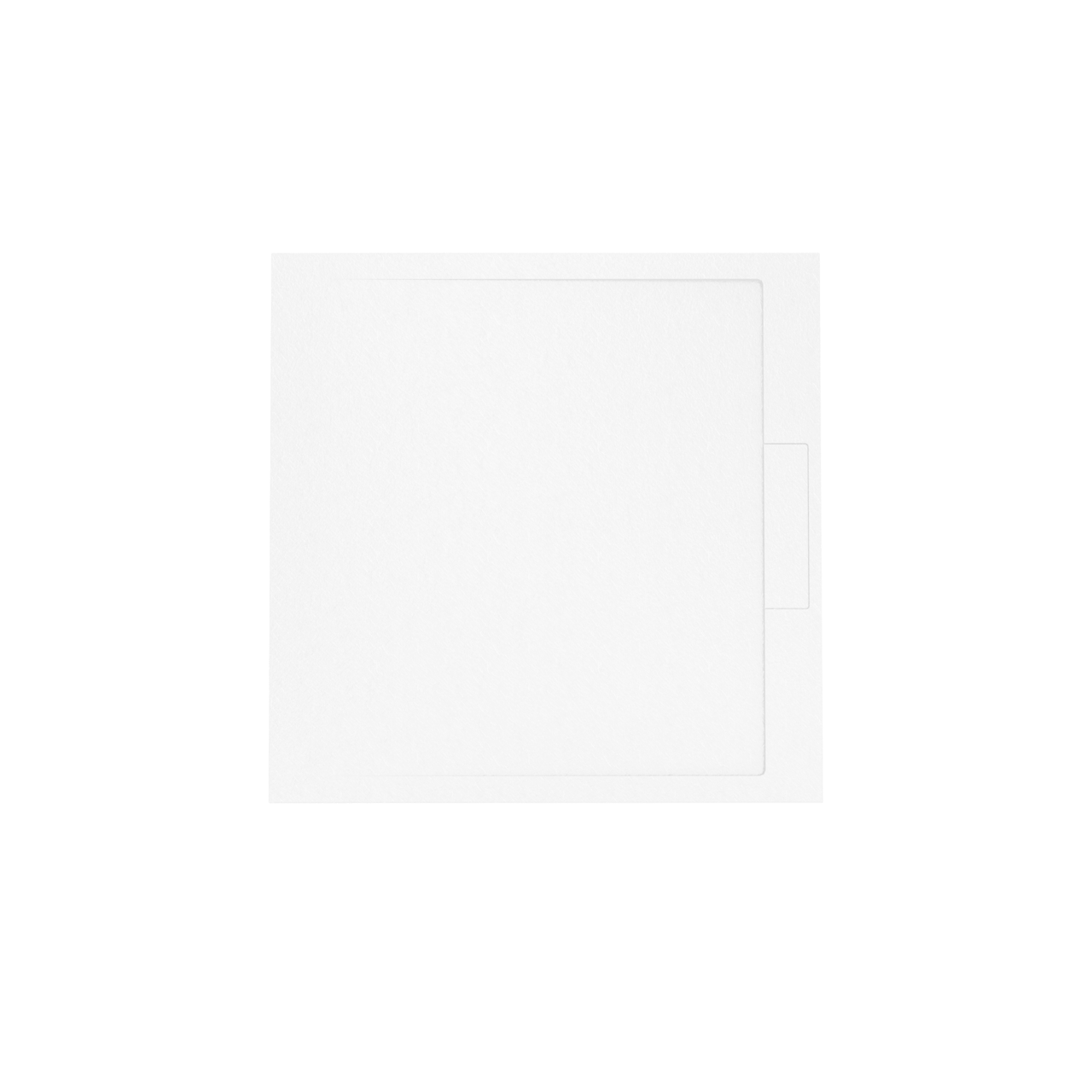 Balmani Indus Duschwanne: 100 x 100 cm, Marmorkomposit, Weiße Schieferstruktur, matt