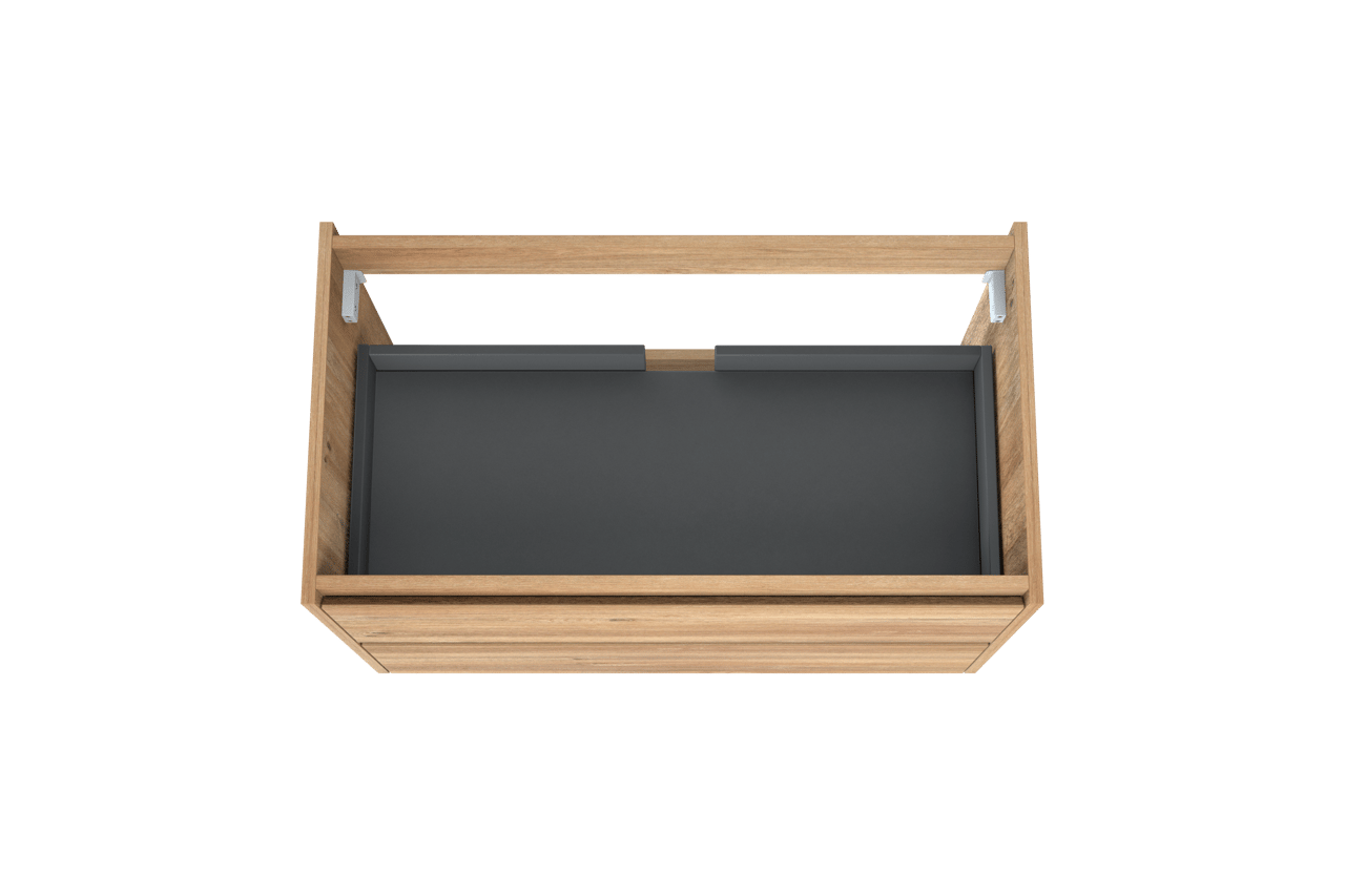 Storke Seda hängender Waschbeckenunterschrank: 95 x 52 cm, Eiche rustikal, 2 Schubladen