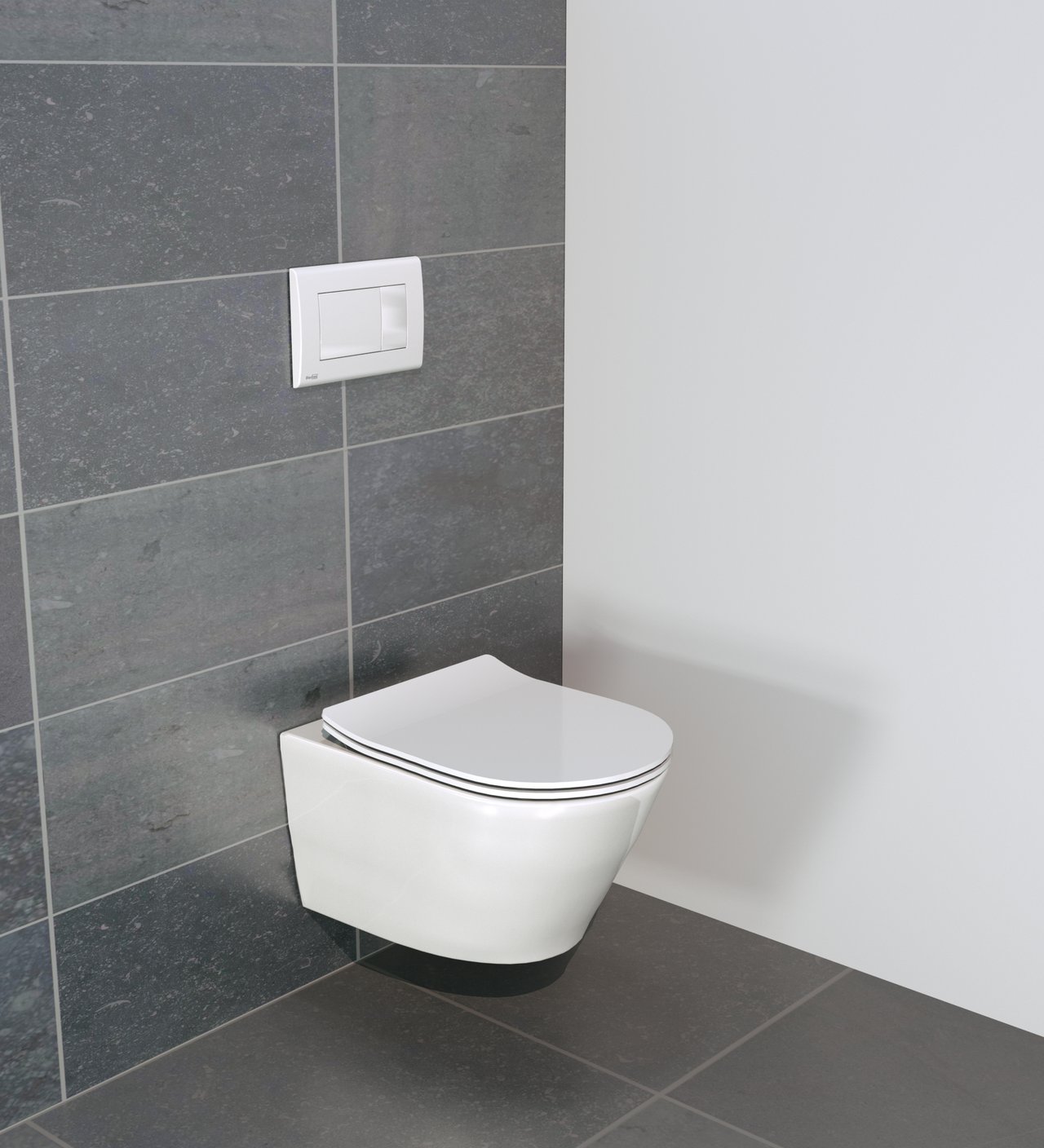 Luca Varess Calibro hangend toilet hoogglans wit randloos met fino wc-bril